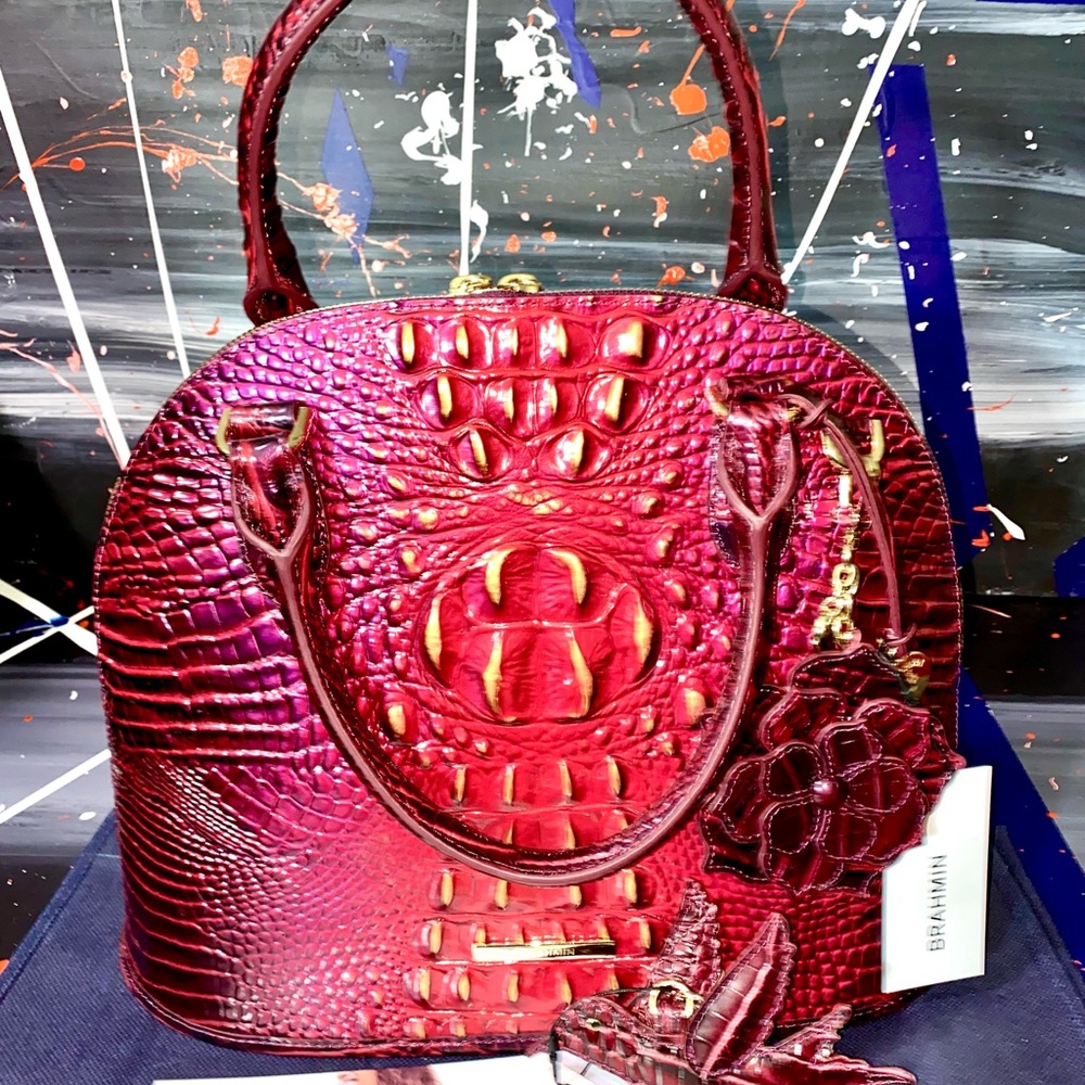 🌹BRAHMIN 40th ANNIVERSARY RUBY RED GEORGINA SATCHEL SHOULDER BAG OR PURSE 🌹